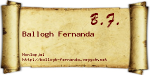 Ballogh Fernanda névjegykártya